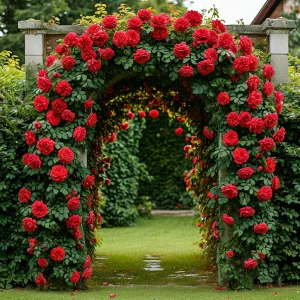 Роза плетистая Алый Триумф купить по цене от 319р. в интернет-магазине «Посадика» с доставкой почтой в в Барыше и по всей России – [изображение №1].